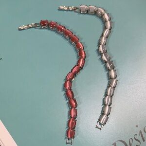 Avon pink and white moonstone Bracelet Set